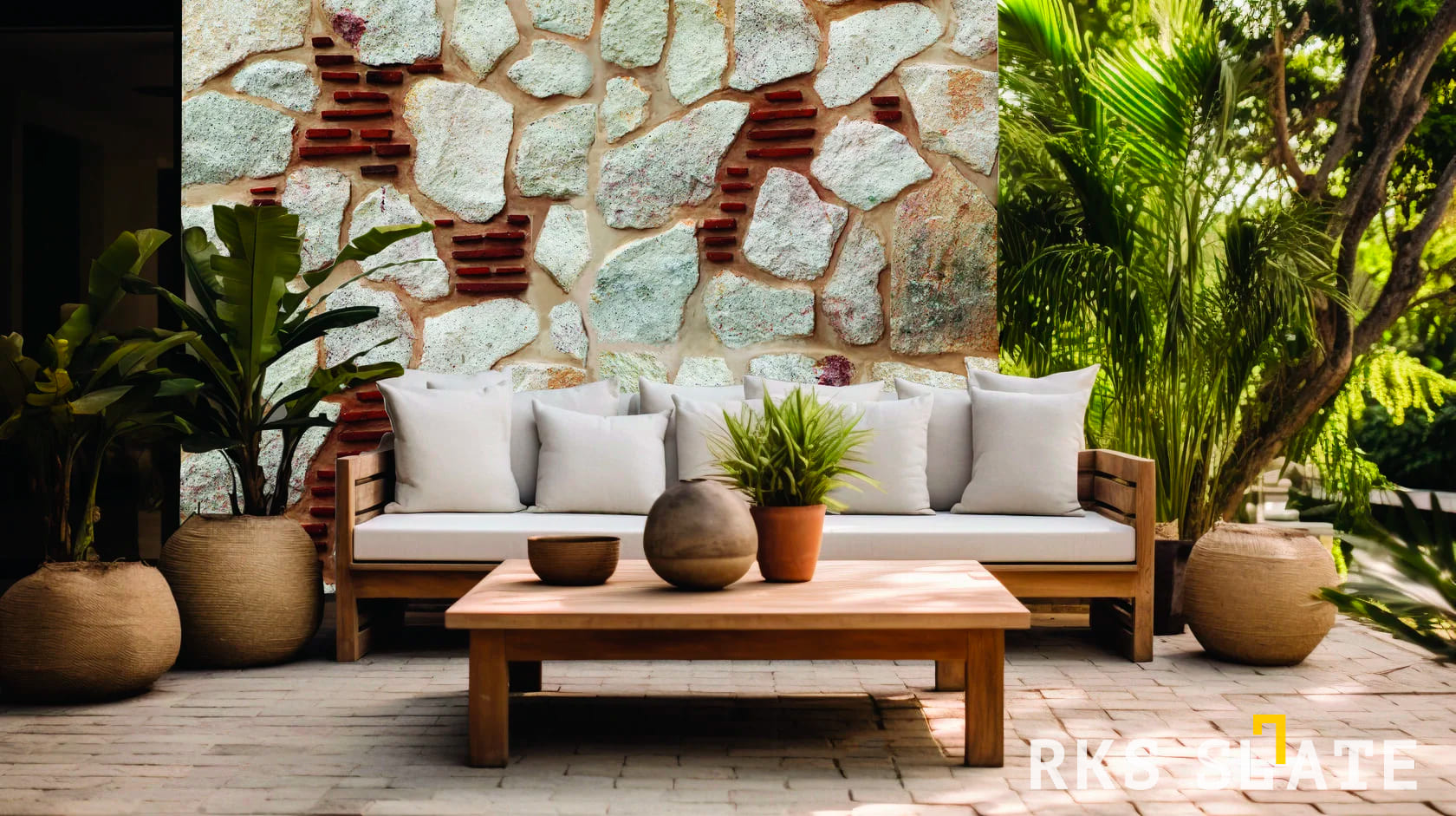 RKS SLATE Buff Travertine Loose - Облицовочный камень купить в Москве