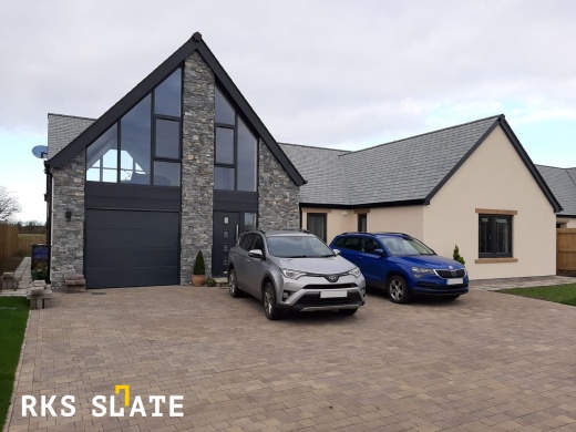 Облицовка фасада натуральным камнем кварцитом Nordic Blend Country