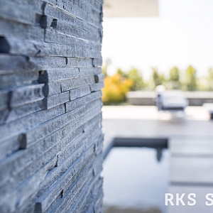 Наружный облицовочный камень 3D мозаика из камня RKS SLATE Сланец Black Pencil