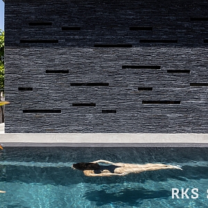 Декоративный облицовочный камень RKS SLATE Сланец Black Waterfall Pencil