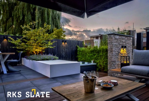 3D панели из кварцита Sesame Yellow Country Террасная доска ДПК Bamberg, African Bubinga