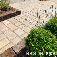 Брусчатка RKS Slate Belgian Yellow 100х100 мм: Известняк для тротуара. Прочная тротуарная плитка и плитка для пола из натурального известняка. Лучшая цена на плитку из камня известняк