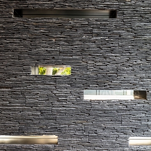 Фасадный камень 3D панели RKS SLATE Сланец Black Waterfall Pencil