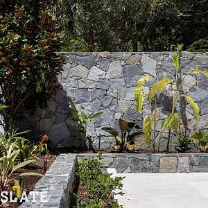 Камень для цоколя забора RKS SLATE Beige Grey Quartz Loose