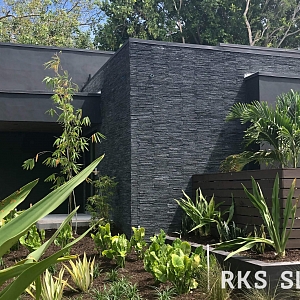 Камень фасадный облицовочный 3D мозаика из камня RKS SLATE Кварцит Black Quartz Pencil