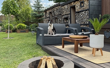 Дровница уличная из натурального сланца RKS SLATE