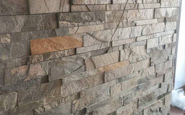 Зонирование помещения с использованием 3D панели Кварцит "RKS Slate" Zeera Green Classic Z. Объект г. Воронеж