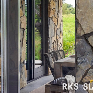 Фасадный камень для наружной отделки дома RKS SLATE Beige Grey Quartz Loose