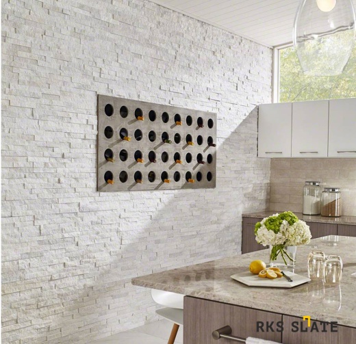 3D панели из натурального камня RKS SLATE в интерьере кухни