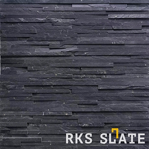 Натуральный камень для облицовки фасада 3D мозаика из камня RKS SLATE Сланец Black Pencil