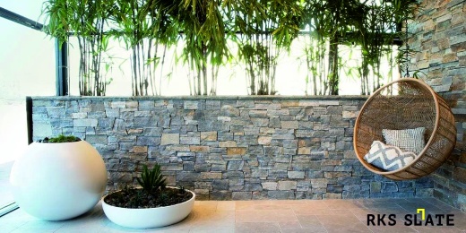 3D панели RKS SLATE кварцитом Nordic Blend Country в ландшафтном дизайне