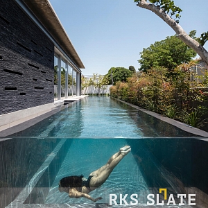 Облицовочный камень для фасада 3D панели RKS SLATE Сланец Black Waterfall Pencil