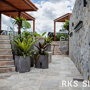 Камень для отделки цоколя RKS SLATE Beige Grey Quartz Loose