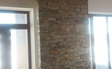 Зонирование помещения с использованием 3D панели Кварцит "RKS Slate" Zeera Green Classic Z. Объект г. Воронеж