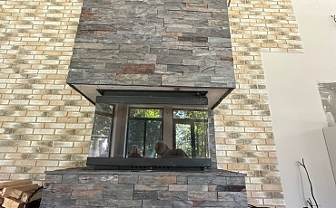 Облицовка камина 3D панели из натурального камня RKS SLATE Кварцит Rustic Classic Z г. Москва