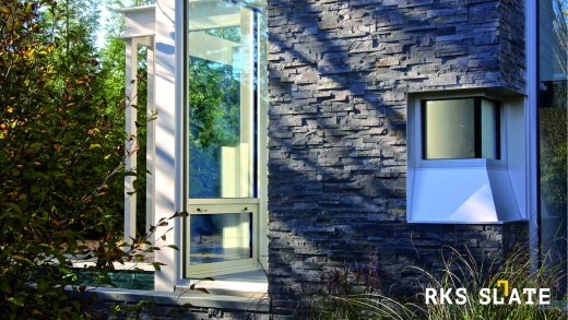 3D мозаика из камня RKS SLATE Сланец Black Slate Classic в облицовки фасада